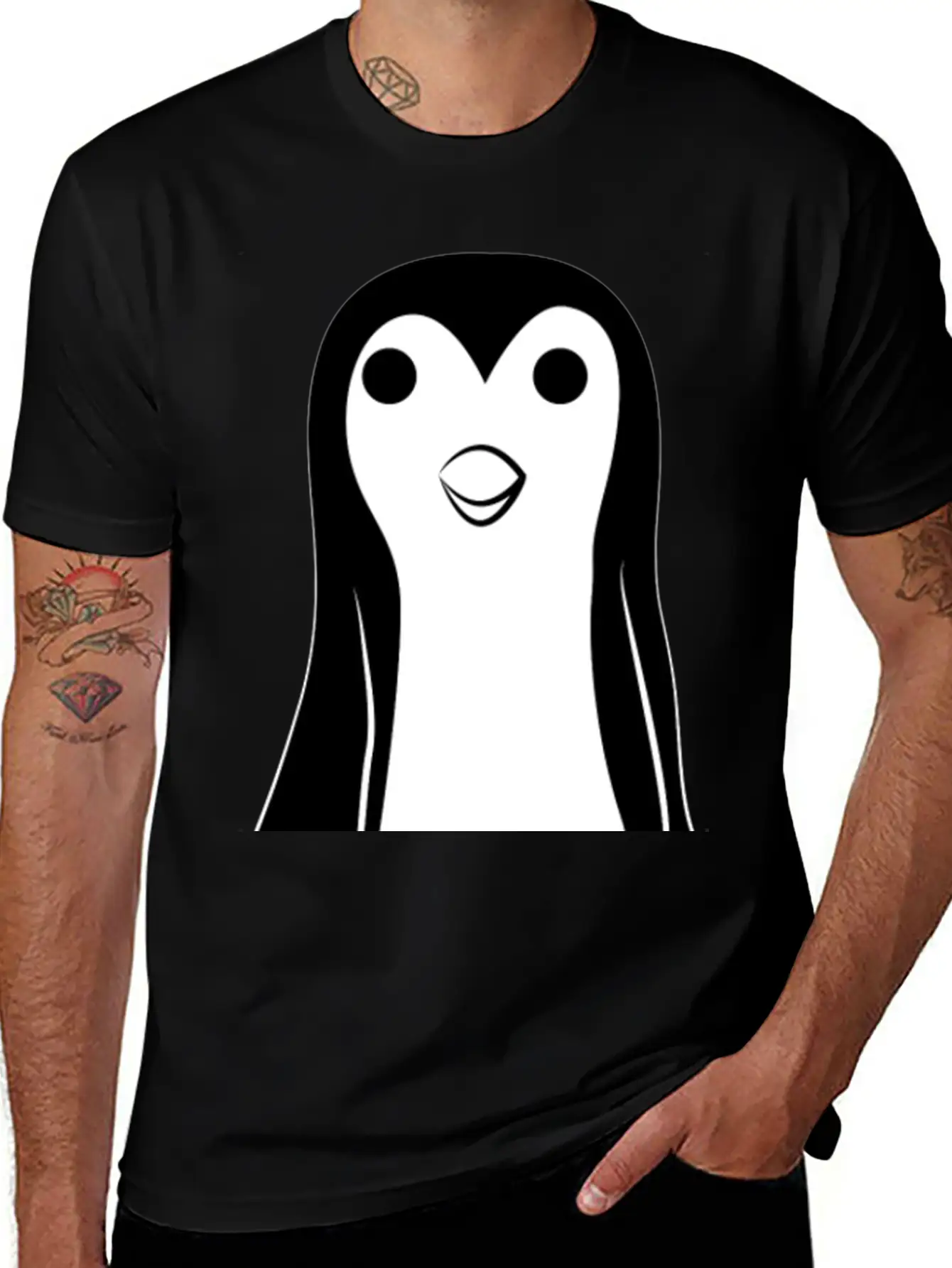 Pengüin Unisex Short Sleeve Soft Cotton T-Shirt – Casual Everyday Wear