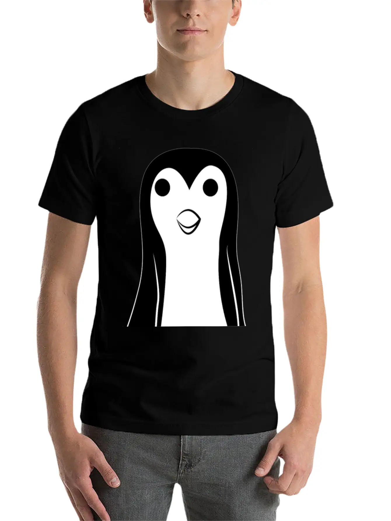 Pengüin Unisex Short Sleeve Soft Cotton T-Shirt – Casual Everyday Wear