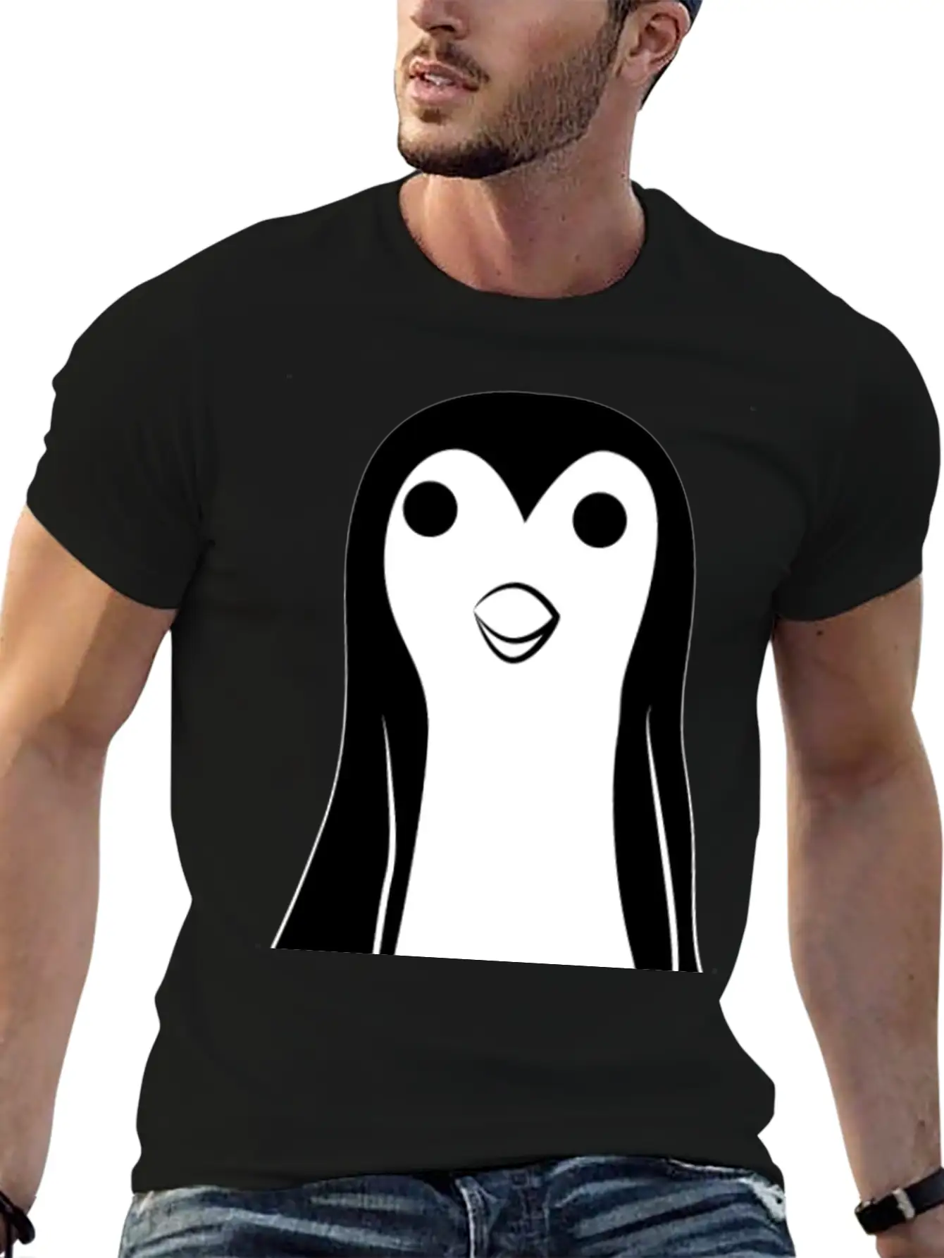 Pengüin Unisex Short Sleeve Soft Cotton T-Shirt – Casual Everyday Wear
