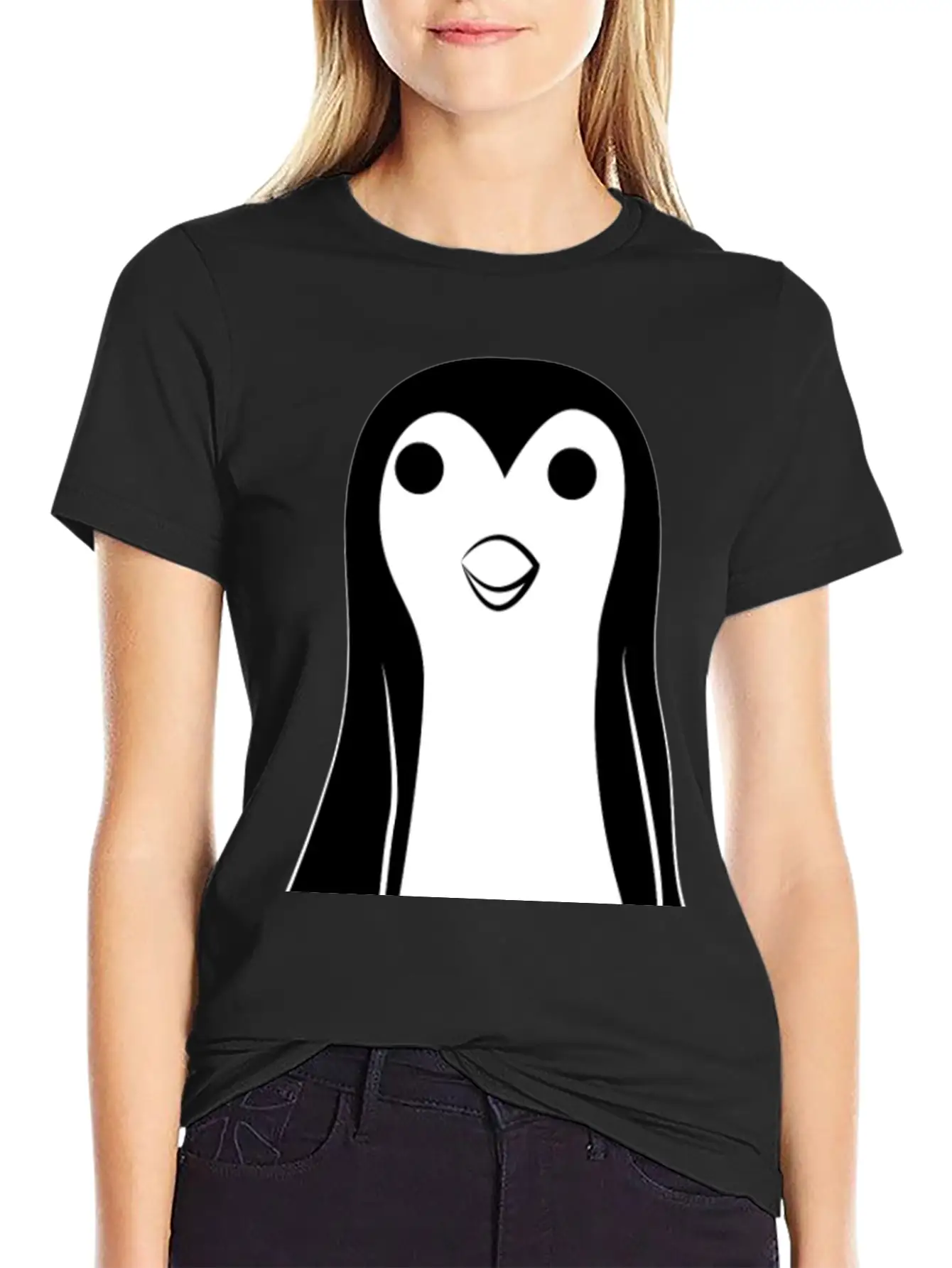 Pengüin Unisex Short Sleeve Soft Cotton T-Shirt – Casual Everyday Wear