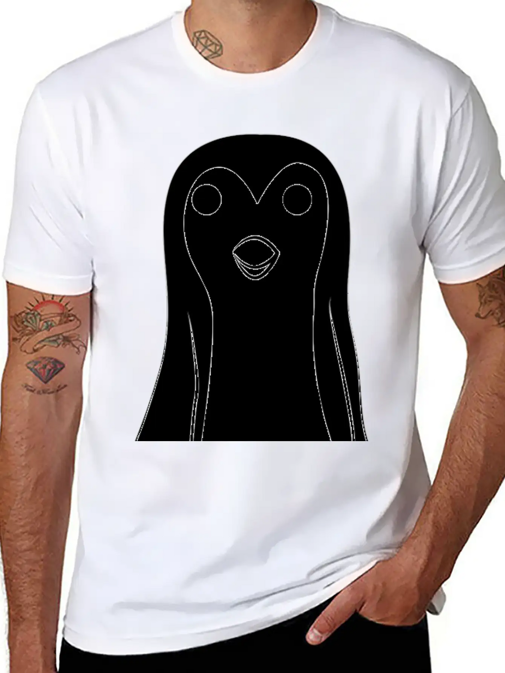 Pengüin Unisex Short Sleeve Soft Cotton T-Shirt – Casual Everyday Wear