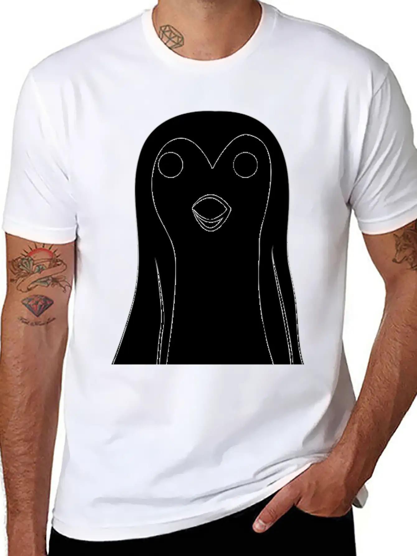 Pengüin Unisex Short Sleeve Soft Cotton T-Shirt – Casual Everyday Wear