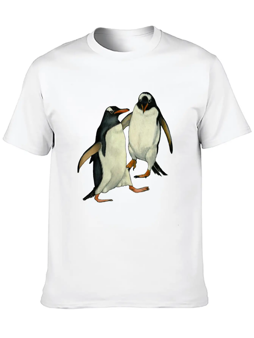 Penguin Couple Dancing Wildlife Art Essential Cotton Tee For Daily Outfits – Unisex Style