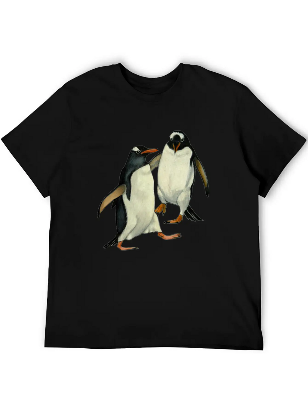 Penguin Couple Dancing Wildlife Art Essential Cotton Tee For Daily Outfits – Unisex Style