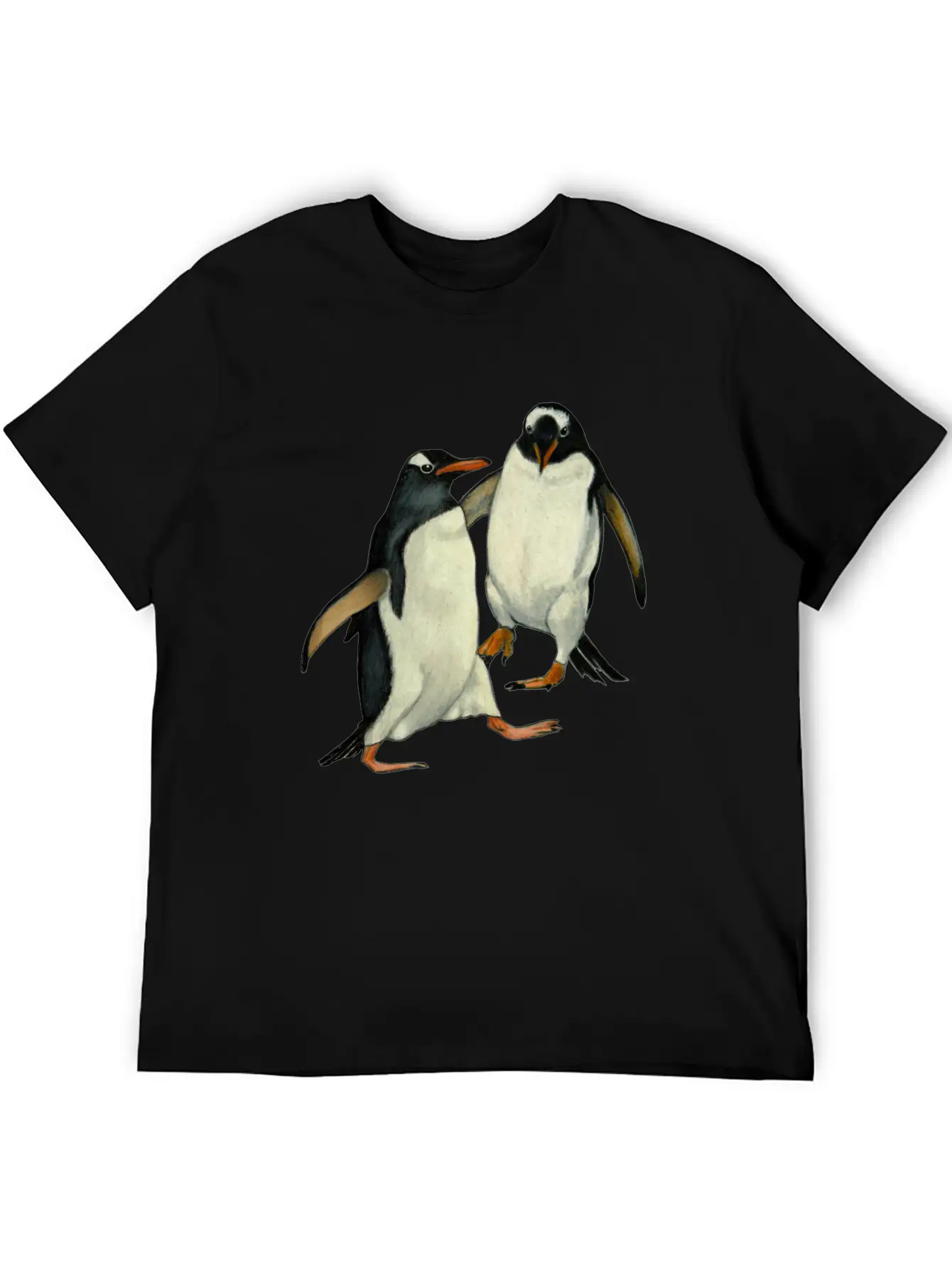 Penguin Couple Dancing Wildlife Art Essential Cotton Tee For Daily Outfits – Unisex Style