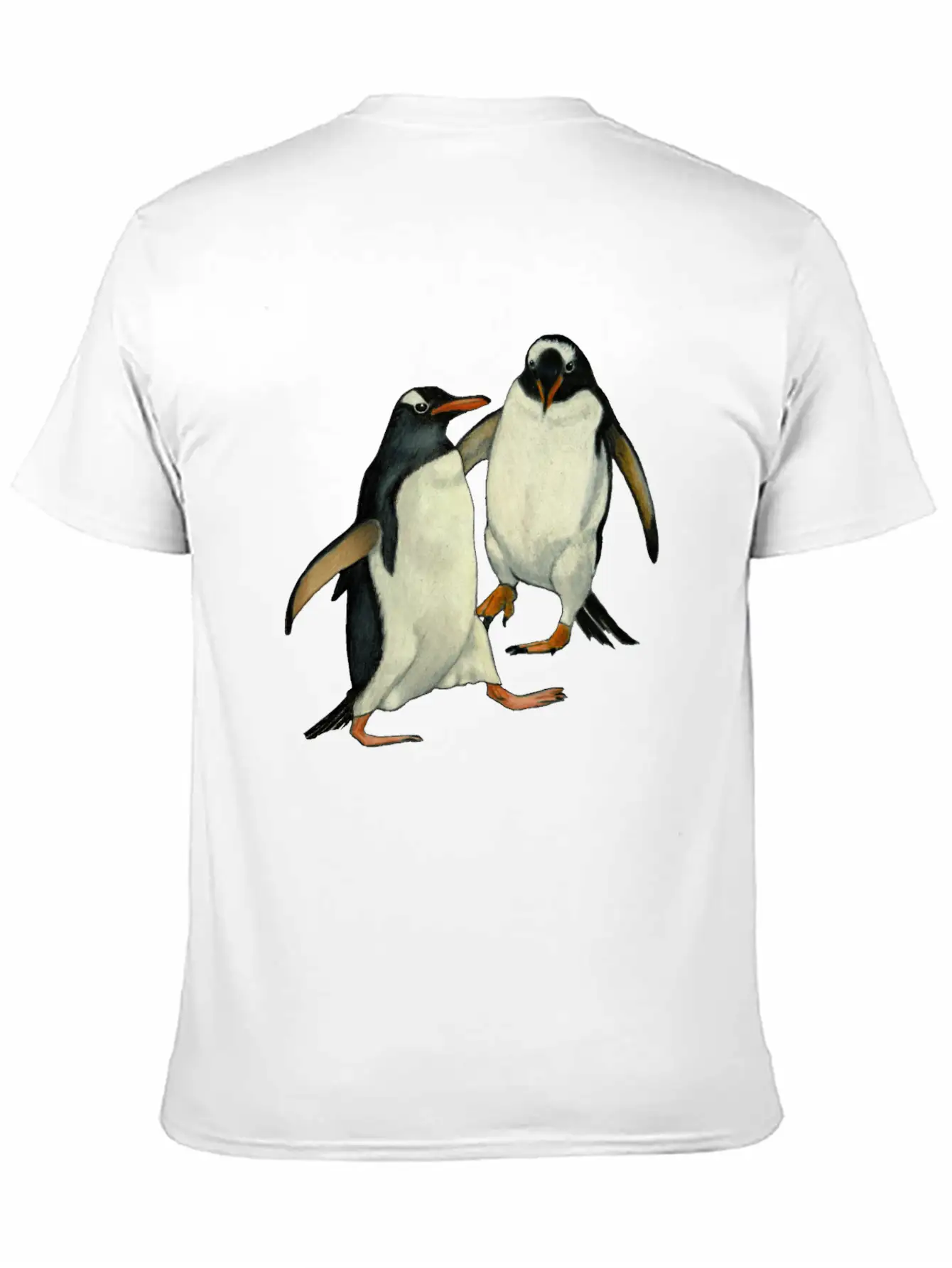 Penguin Couple Dancing Wildlife Art Essential Cotton Tee For Daily Outfits – Unisex Style