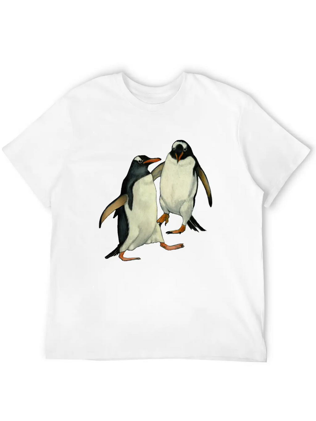 Penguin Couple Dancing Wildlife Art Essential Cotton Tee For Daily Outfits – Unisex Style