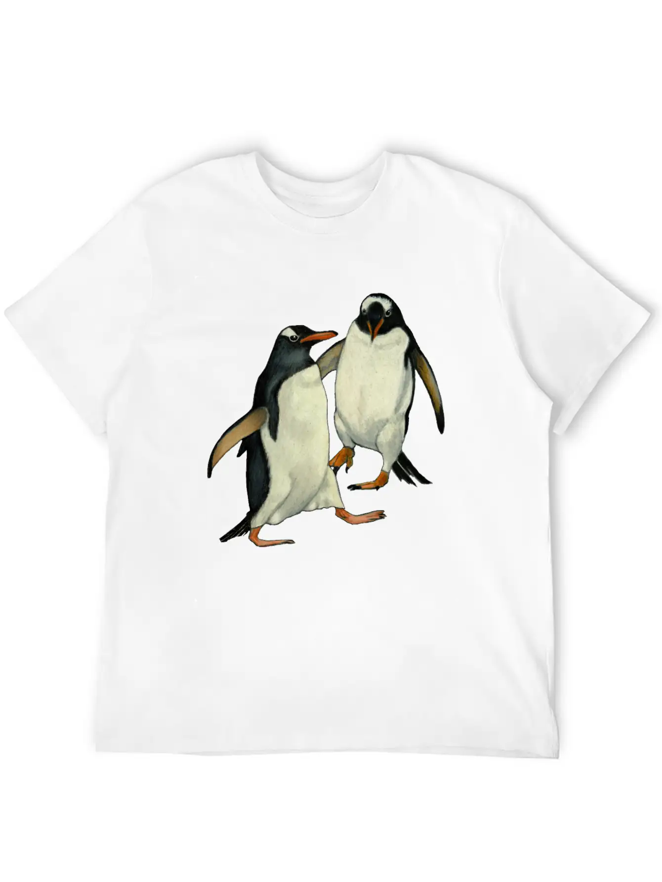Penguin Couple Dancing Wildlife Art Essential Cotton Tee For Daily Outfits – Unisex Style