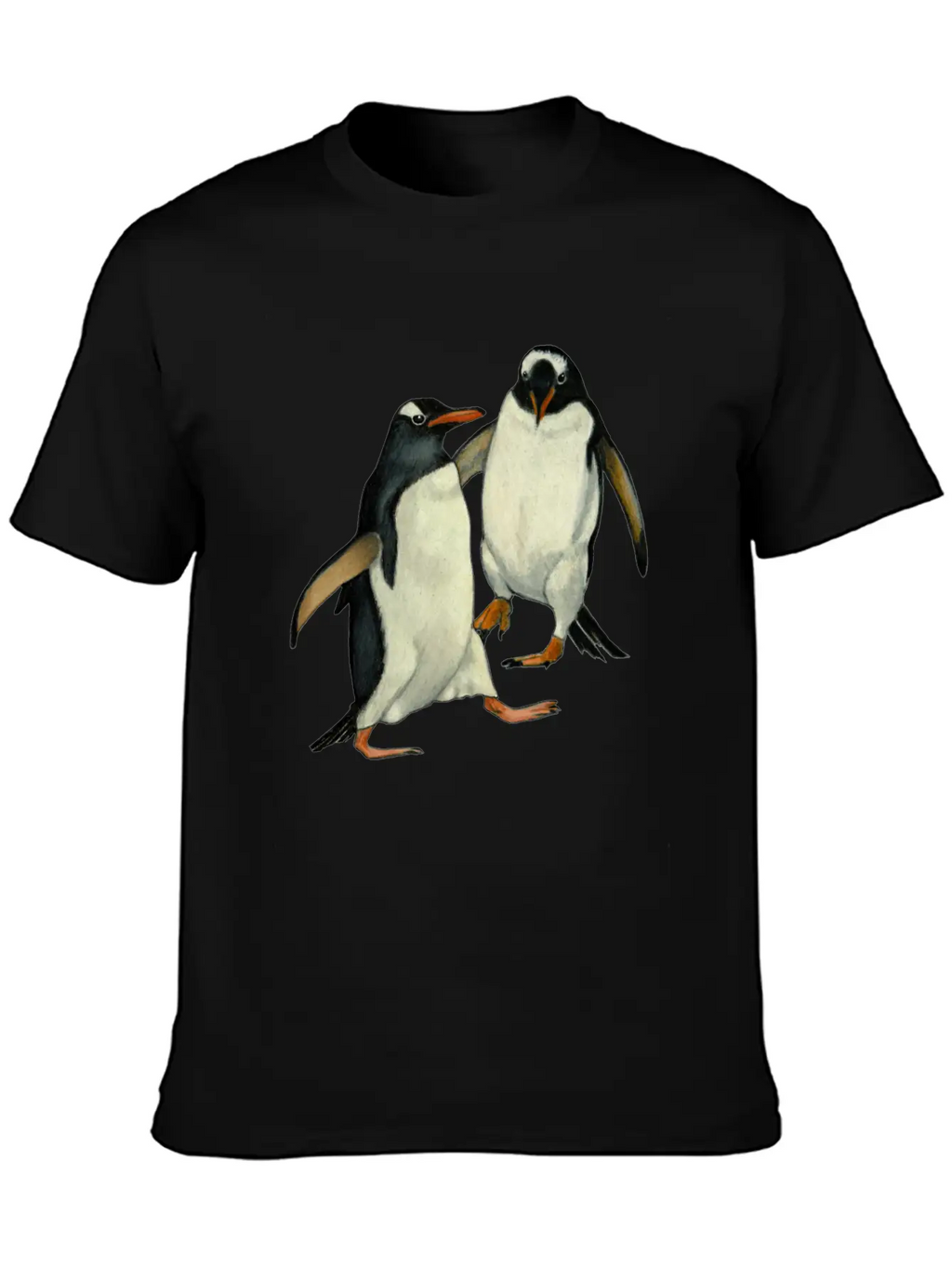 Penguin Couple Dancing Wildlife Art Essential Cotton Tee For Daily Outfits – Unisex Style
