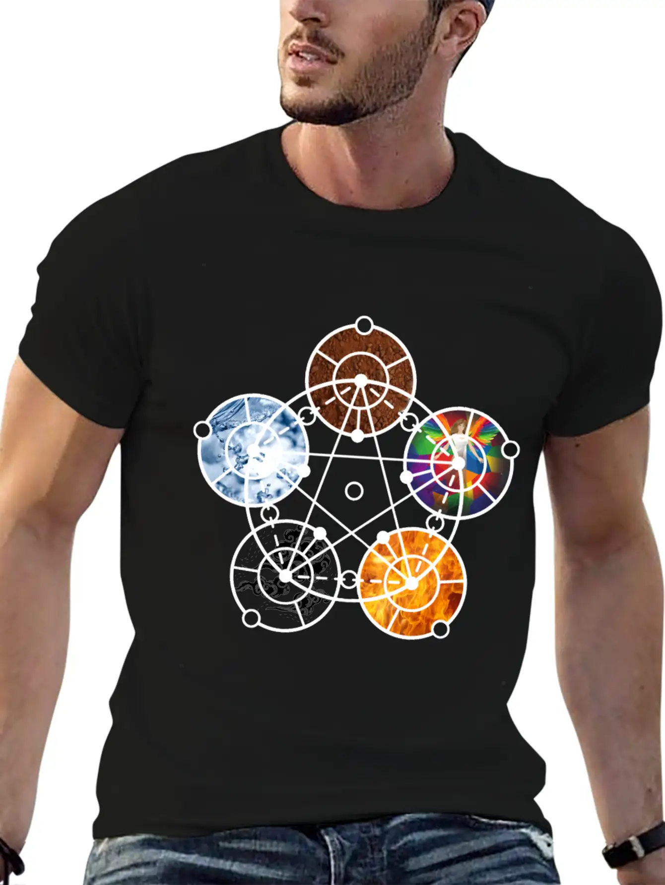Pentagram Five Elements Stylish Everyday T-Shirt – Unisex Basic Cotton Tee