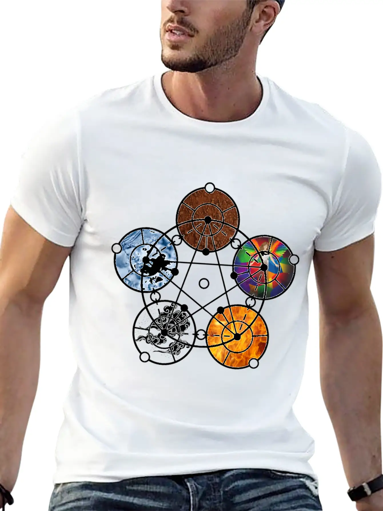 Pentagram Five Elements Stylish Everyday T-Shirt – Unisex Basic Cotton Tee