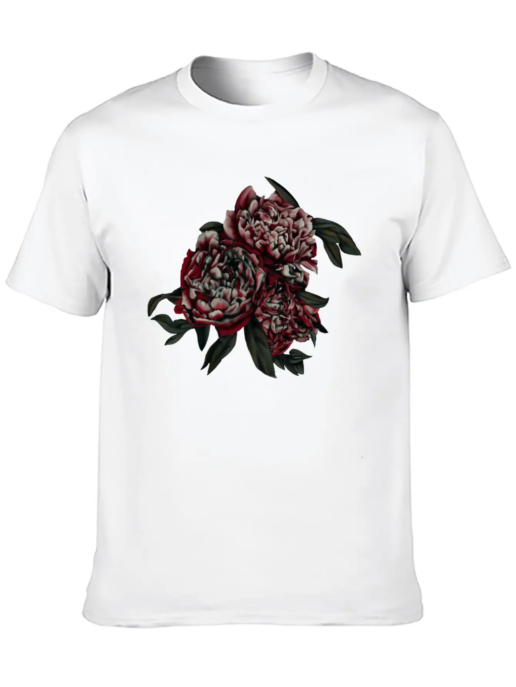Peonies In The Dark Stylish Everyday T-Shirt – Unisex Basic Cotton Tee