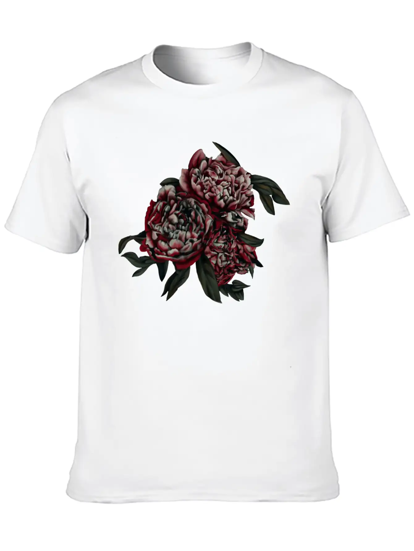 Peonies In The Dark Stylish Everyday T-Shirt – Unisex Basic Cotton Tee