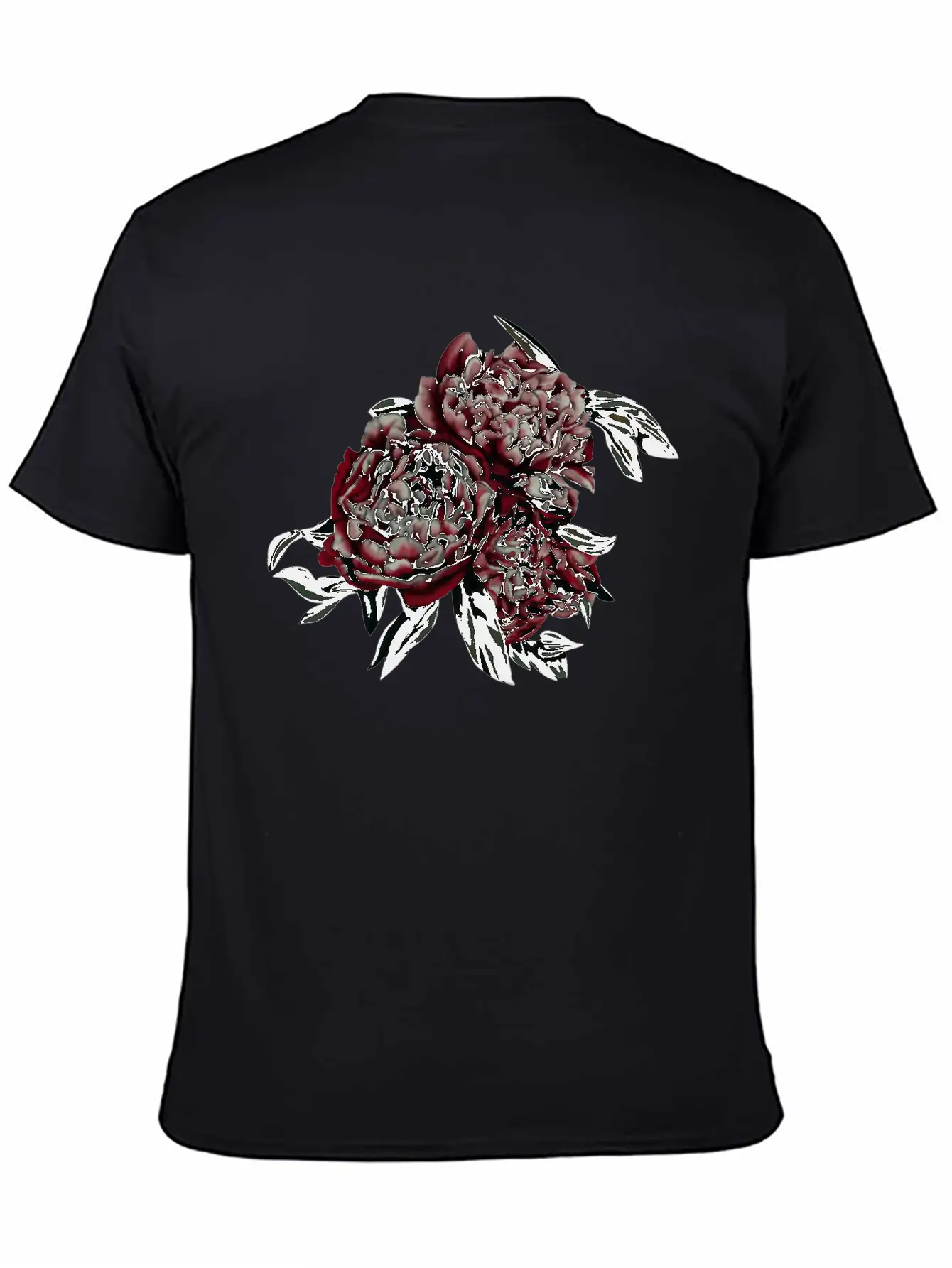 Peonies In The Dark Stylish Everyday T-Shirt – Unisex Basic Cotton Tee