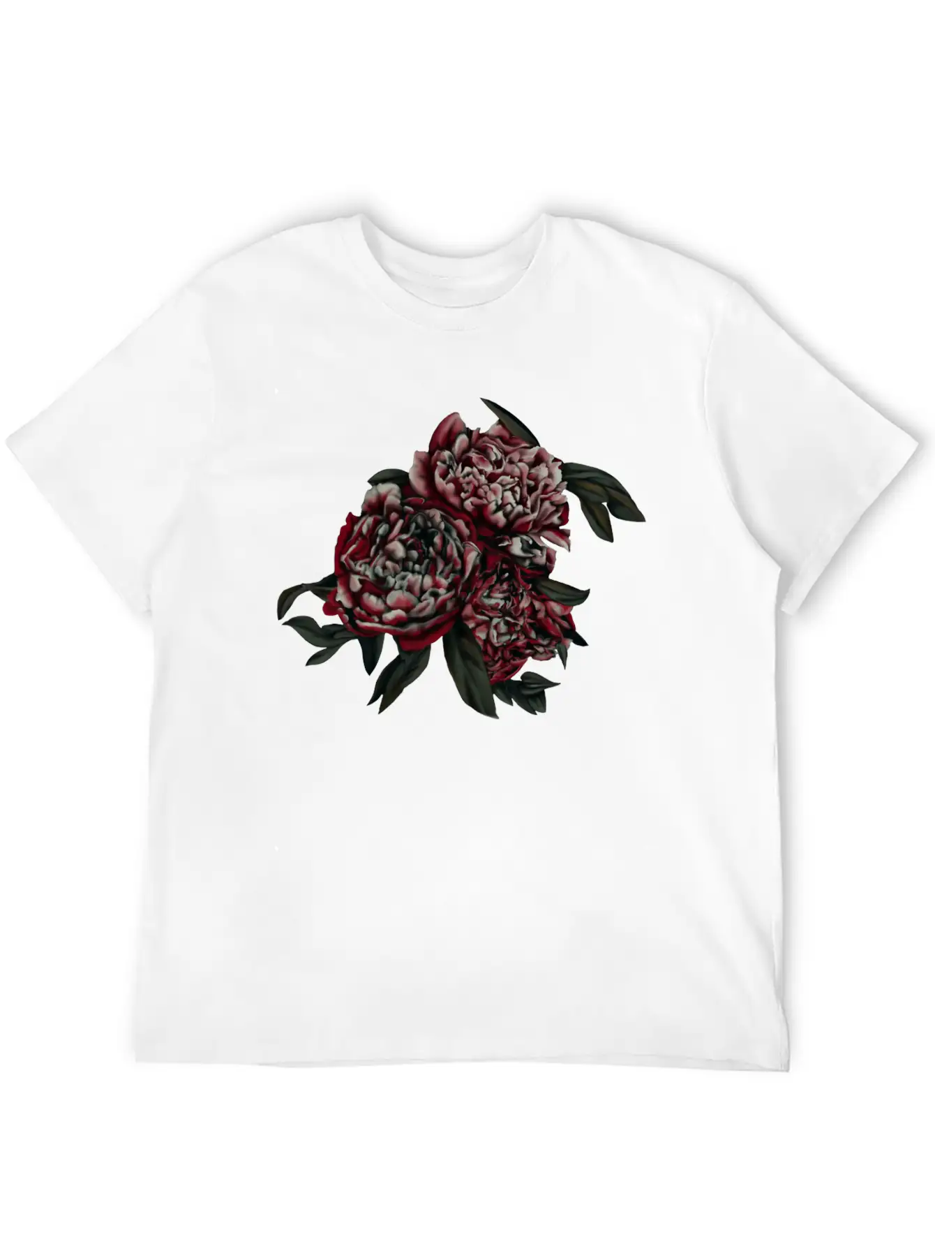 Peonies In The Dark Stylish Everyday T-Shirt – Unisex Basic Cotton Tee