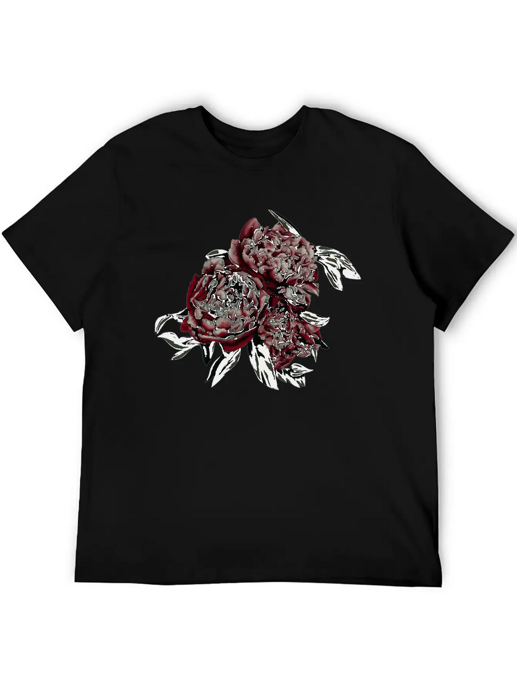 Peonies In The Dark Stylish Everyday T-Shirt – Unisex Basic Cotton Tee