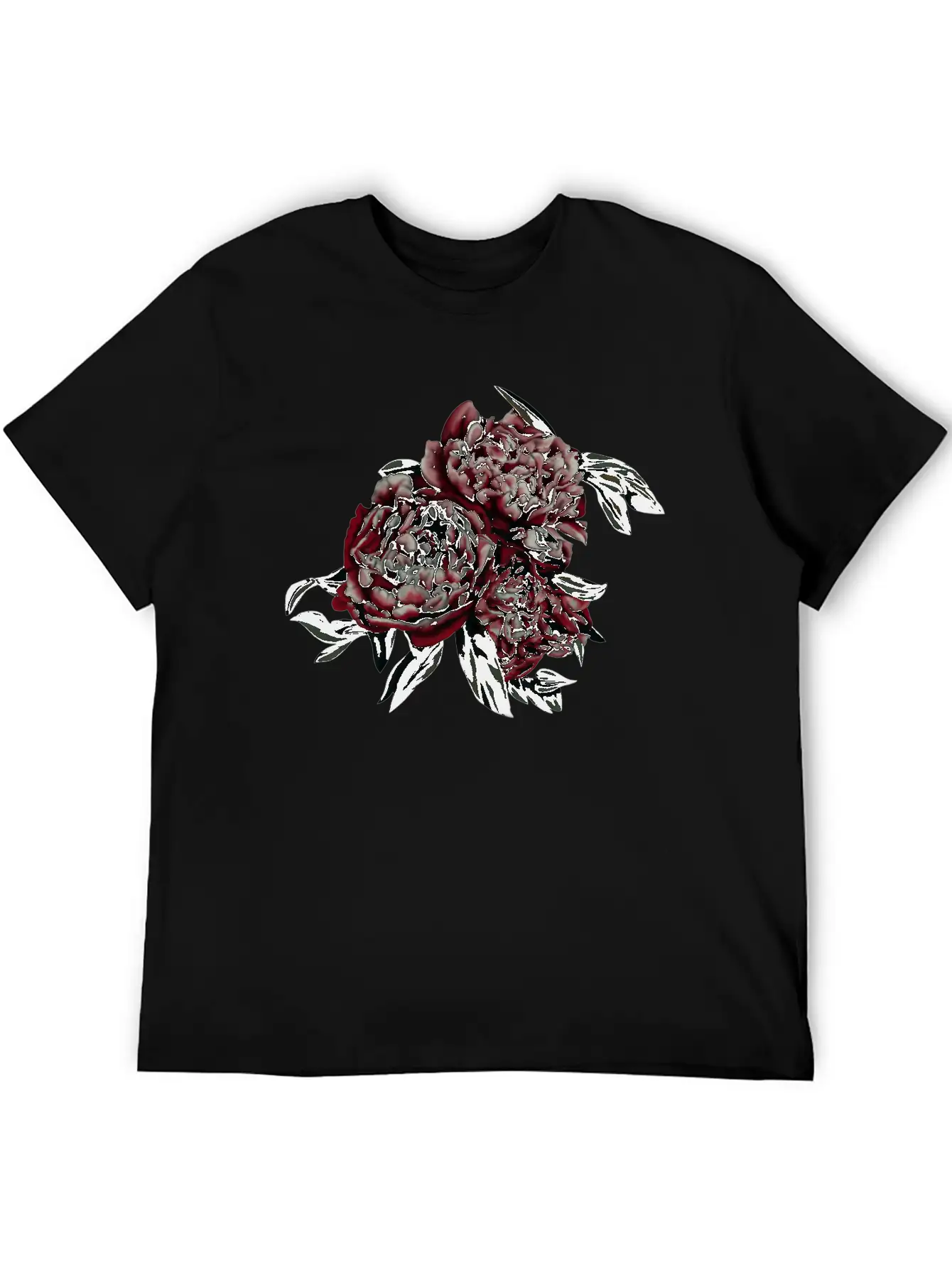 Peonies In The Dark Stylish Everyday T-Shirt – Unisex Basic Cotton Tee