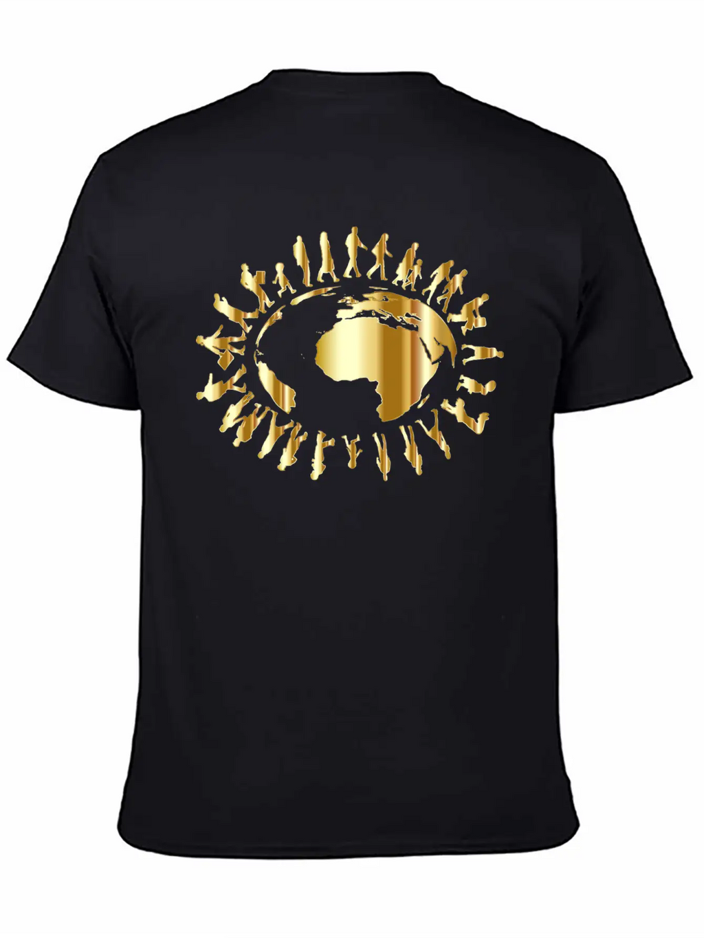 People Circling Around The Earth Gold Essential Cotton Tee For Daily Outfits – Unisex Style