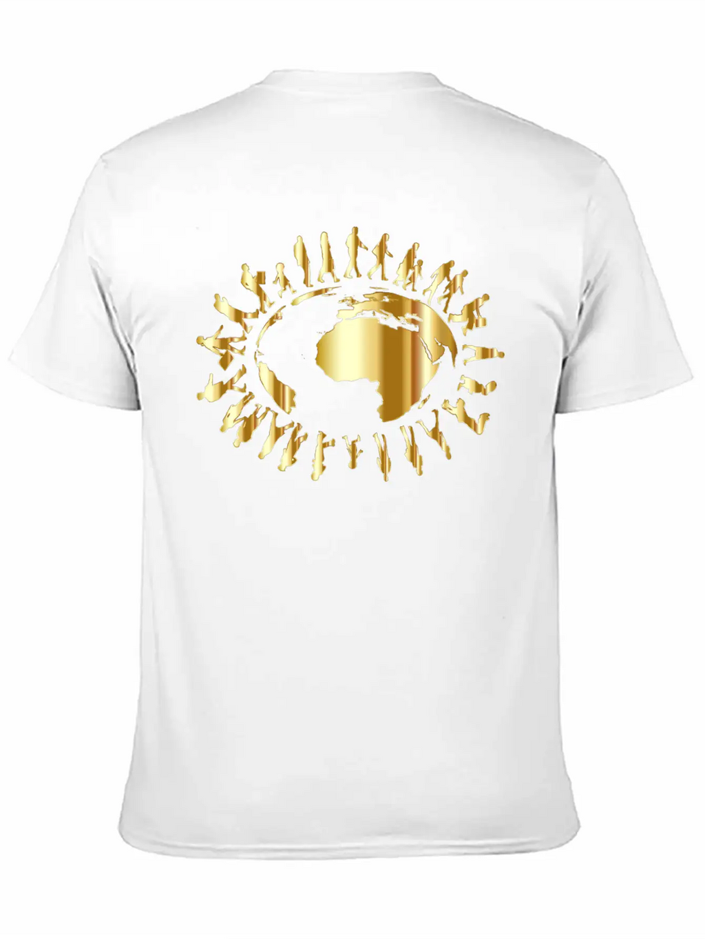 People Circling Around The Earth Gold Essential Cotton Tee For Daily Outfits – Unisex Style
