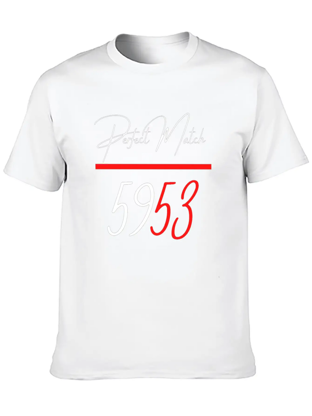 Perfect Match 5953 Red Line Unisex Short Sleeve Soft Cotton T-Shirt – Casual Everyday Wear