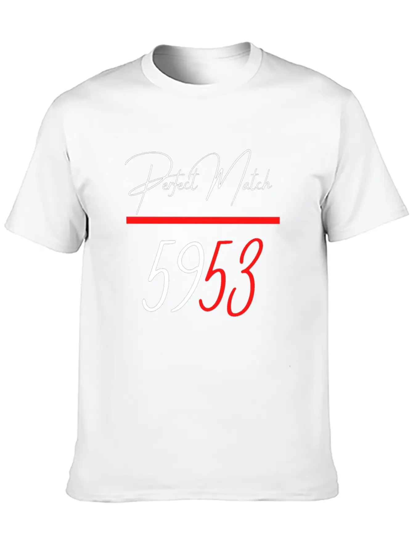 Perfect Match 5953 Red Line Unisex Short Sleeve Soft Cotton T-Shirt – Casual Everyday Wear