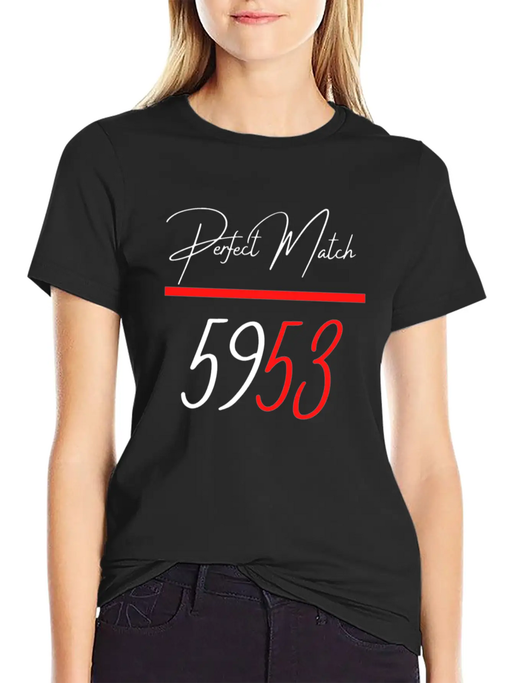 Perfect Match 5953 Red Line Unisex Short Sleeve Soft Cotton T-Shirt – Casual Everyday Wear