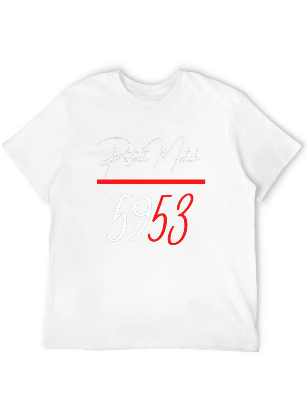 Perfect Match 5953 Red Line Unisex Short Sleeve Soft Cotton T-Shirt – Casual Everyday Wear