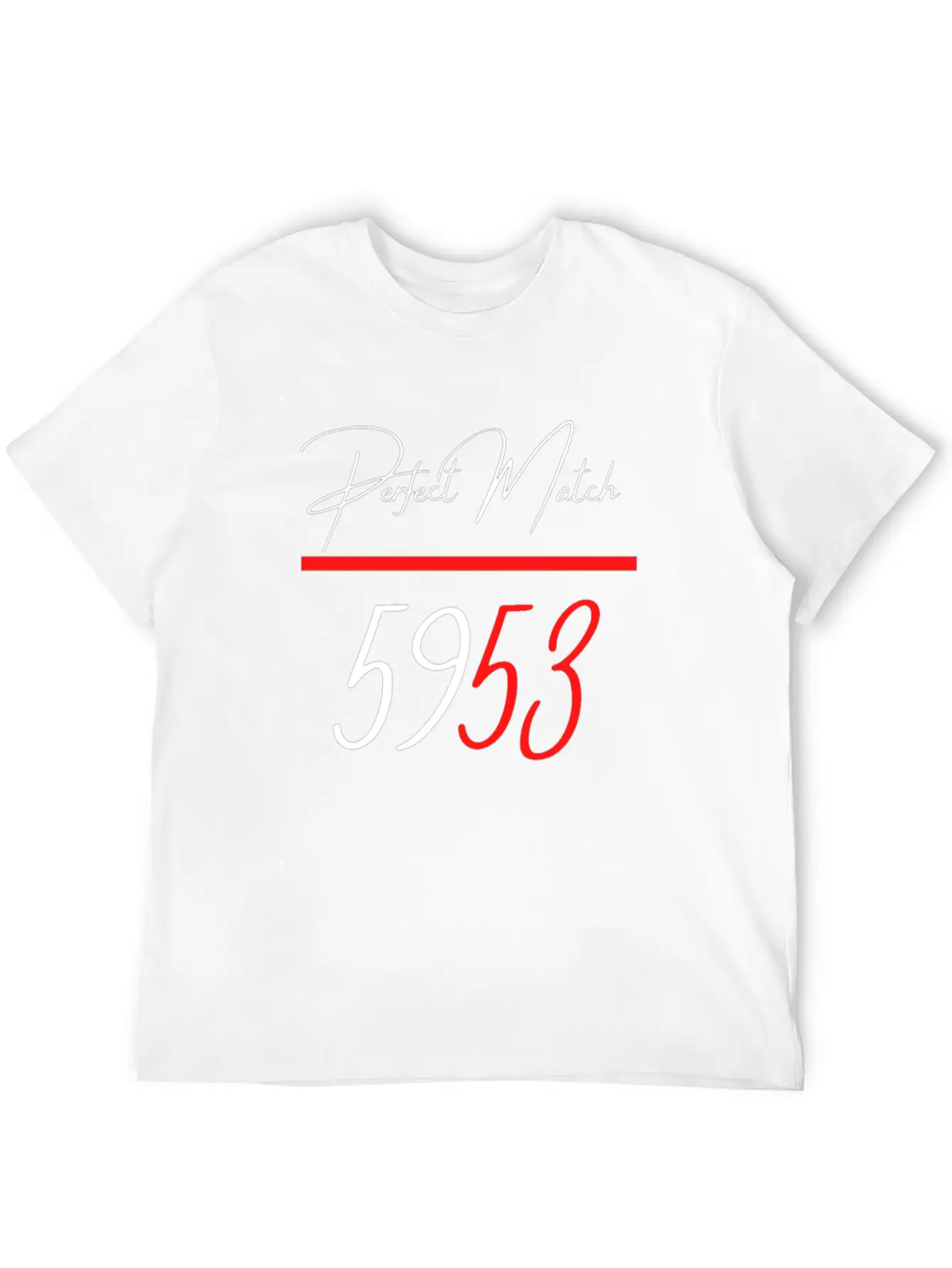 Perfect Match 5953 Red Line Unisex Short Sleeve Soft Cotton T-Shirt – Casual Everyday Wear