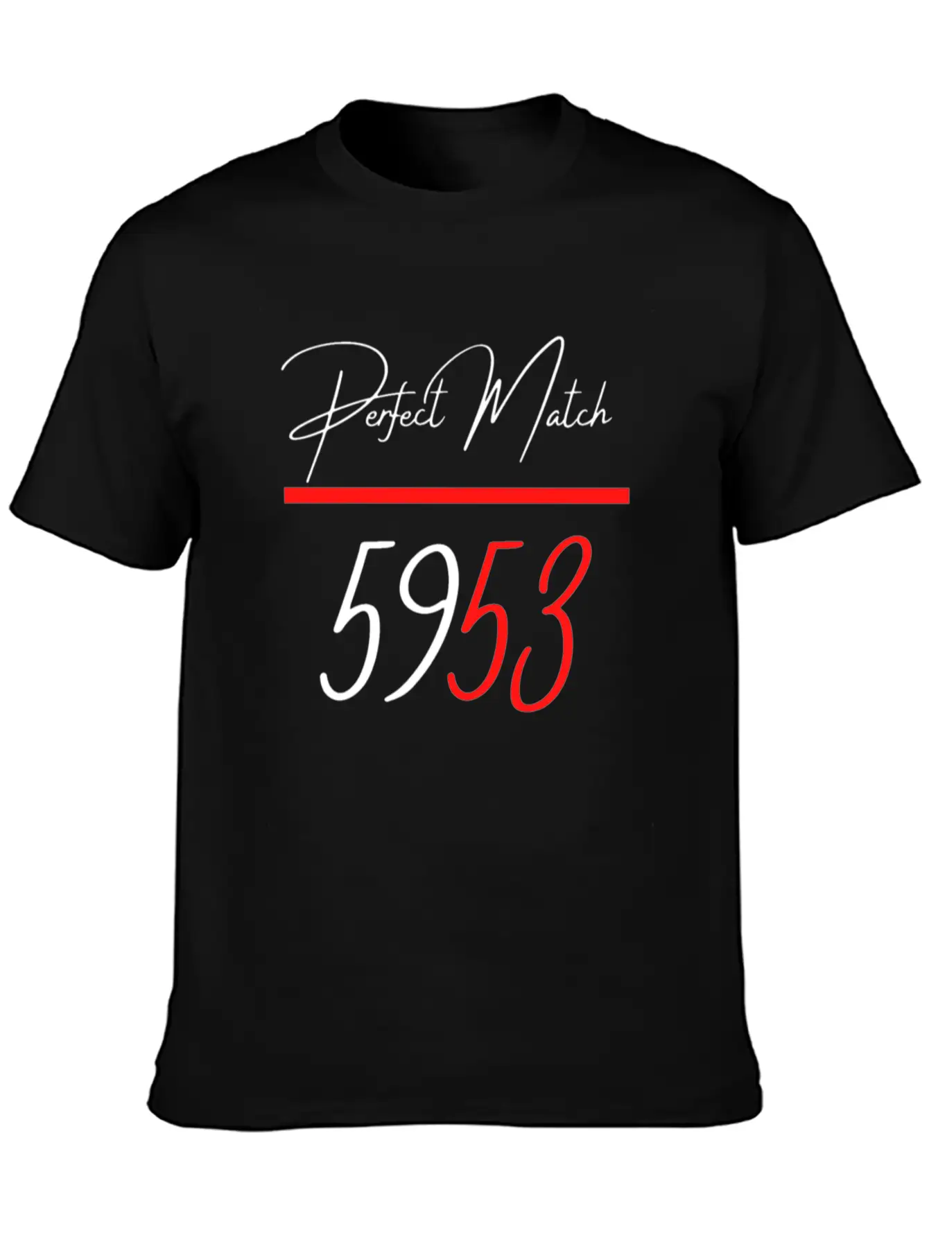 Perfect Match 5953 Red Line Unisex Short Sleeve Soft Cotton T-Shirt – Casual Everyday Wear