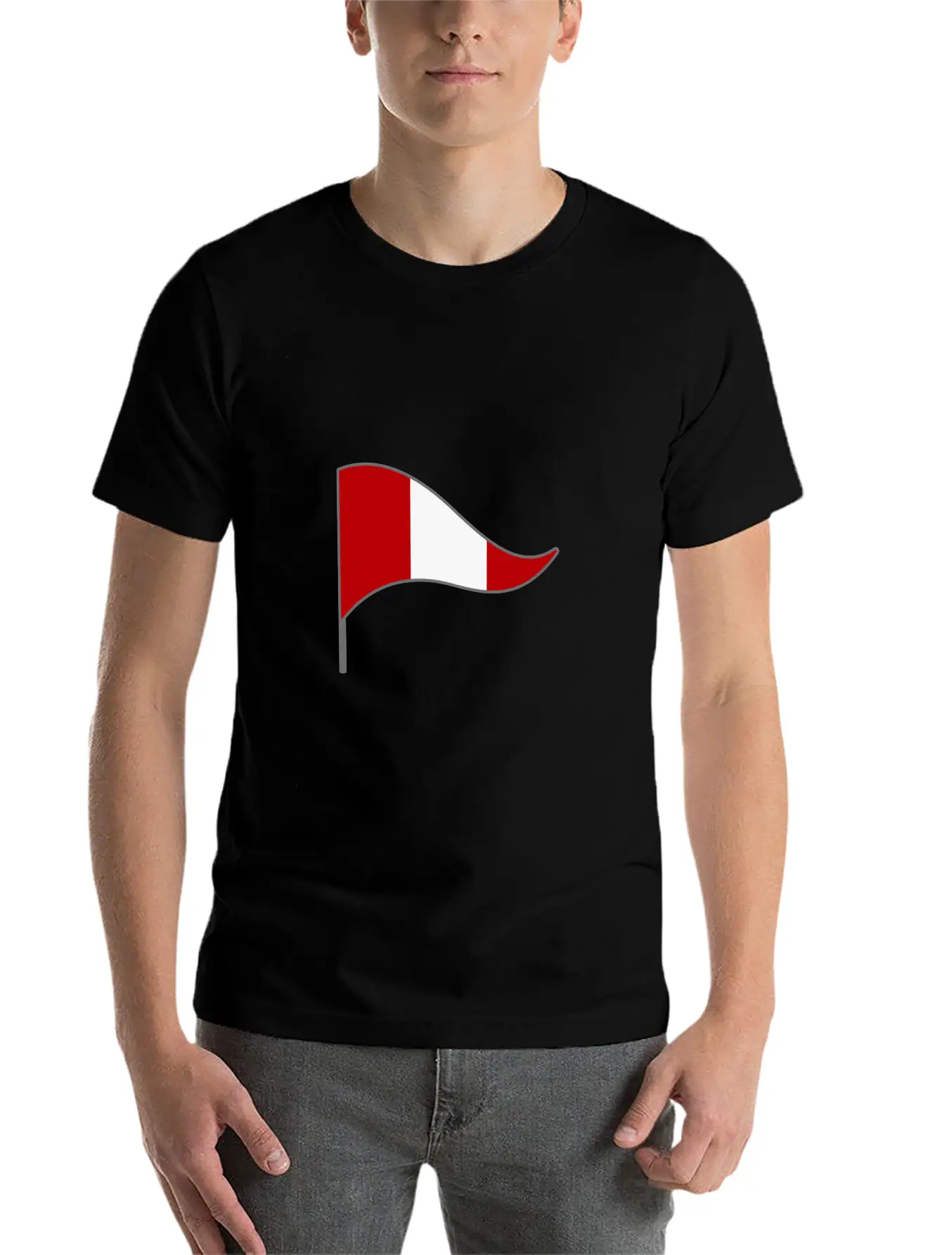 Peru Lima Flag Banner Flags Ensigns Unisex Short Sleeve Soft Cotton T-Shirt – Casual Everyday Wear