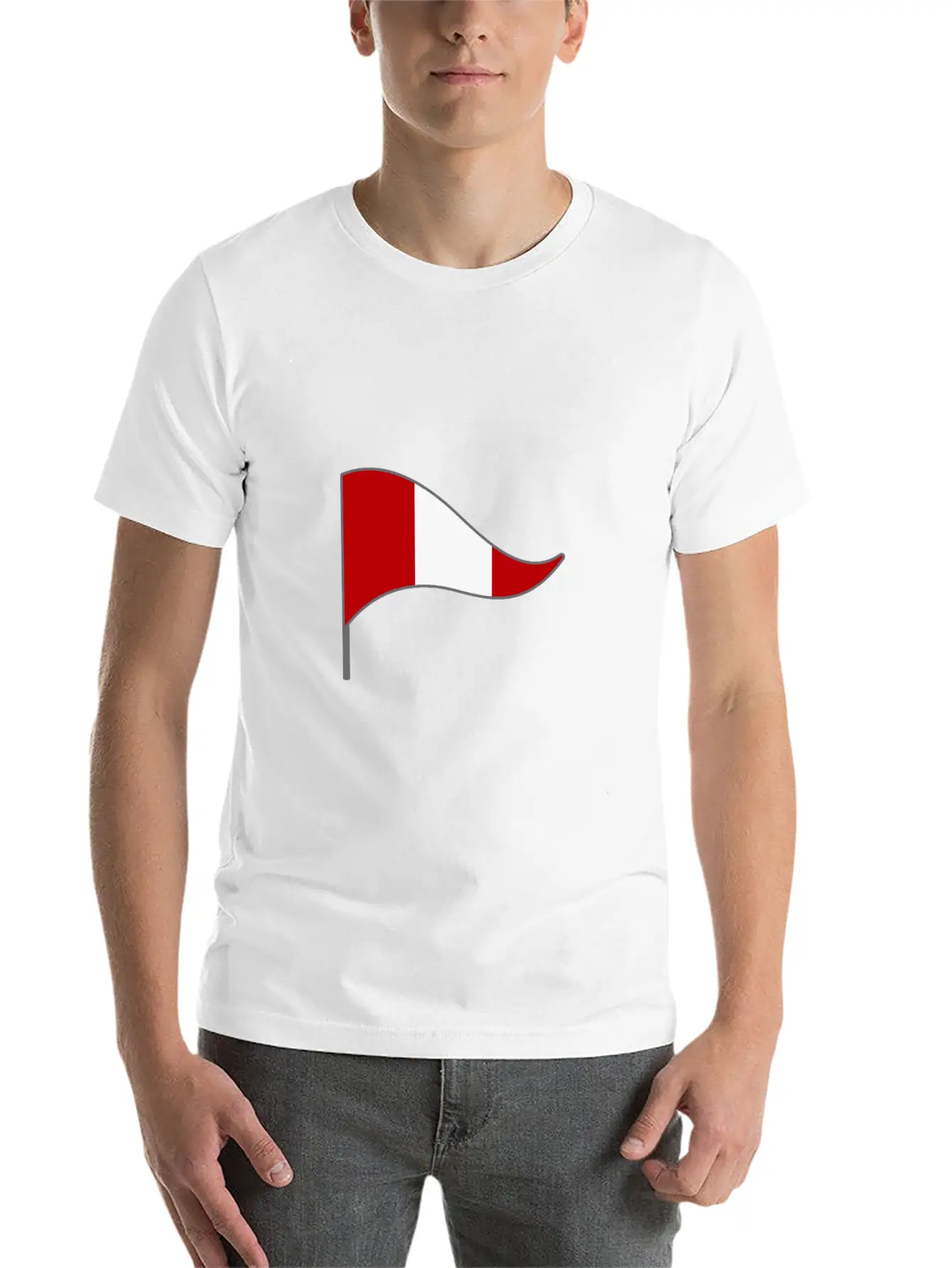 Peru Lima Flag Banner Flags Ensigns Unisex Short Sleeve Soft Cotton T-Shirt – Casual Everyday Wear