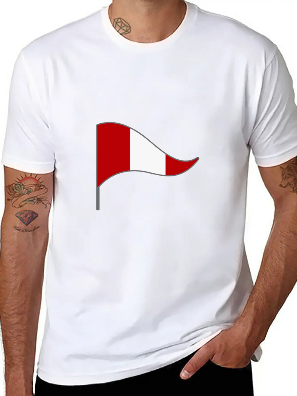 Peru Lima Flag Banner Flags Ensigns Unisex Short Sleeve Soft Cotton T-Shirt – Casual Everyday Wear
