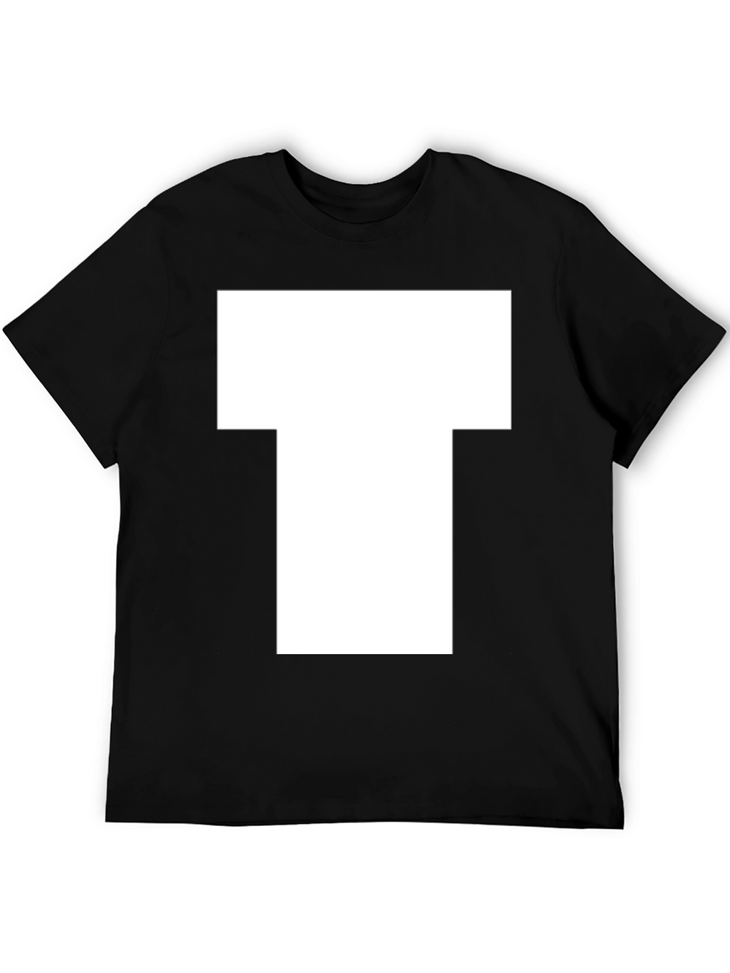 White Block T Graphic Black T-Shirt