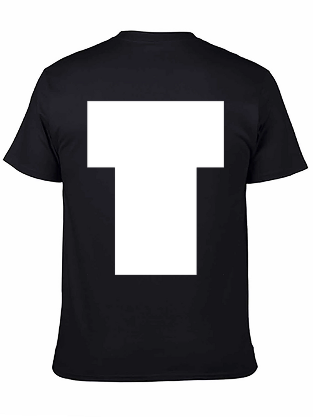 White Block T Graphic Black T-Shirt