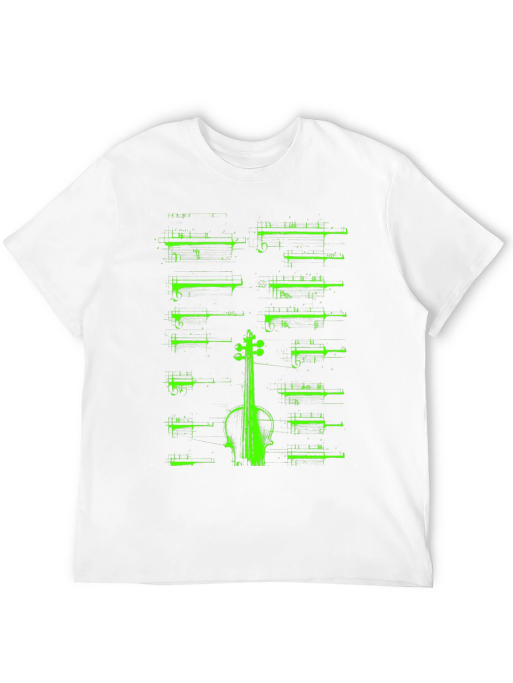 Violin Music Sheet Graphic T-Shirt - Black