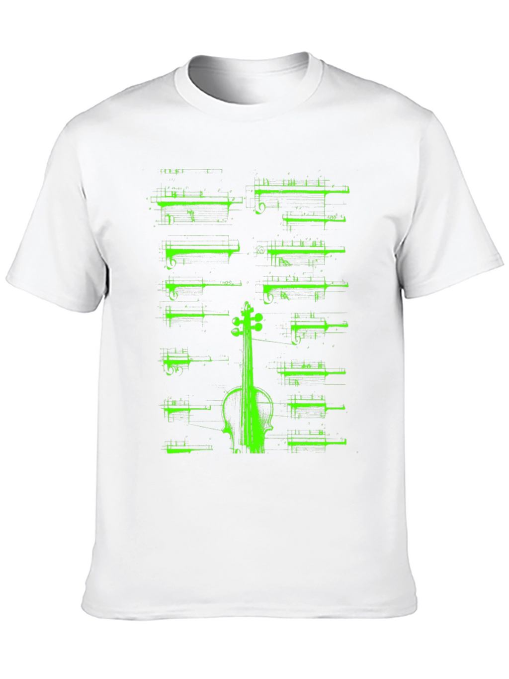 Violin Music Sheet Graphic T-Shirt - Black
