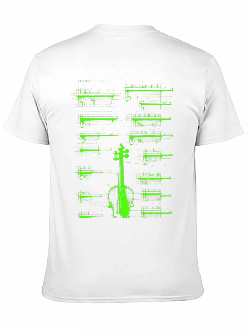 Violin Music Sheet Graphic T-Shirt - Black