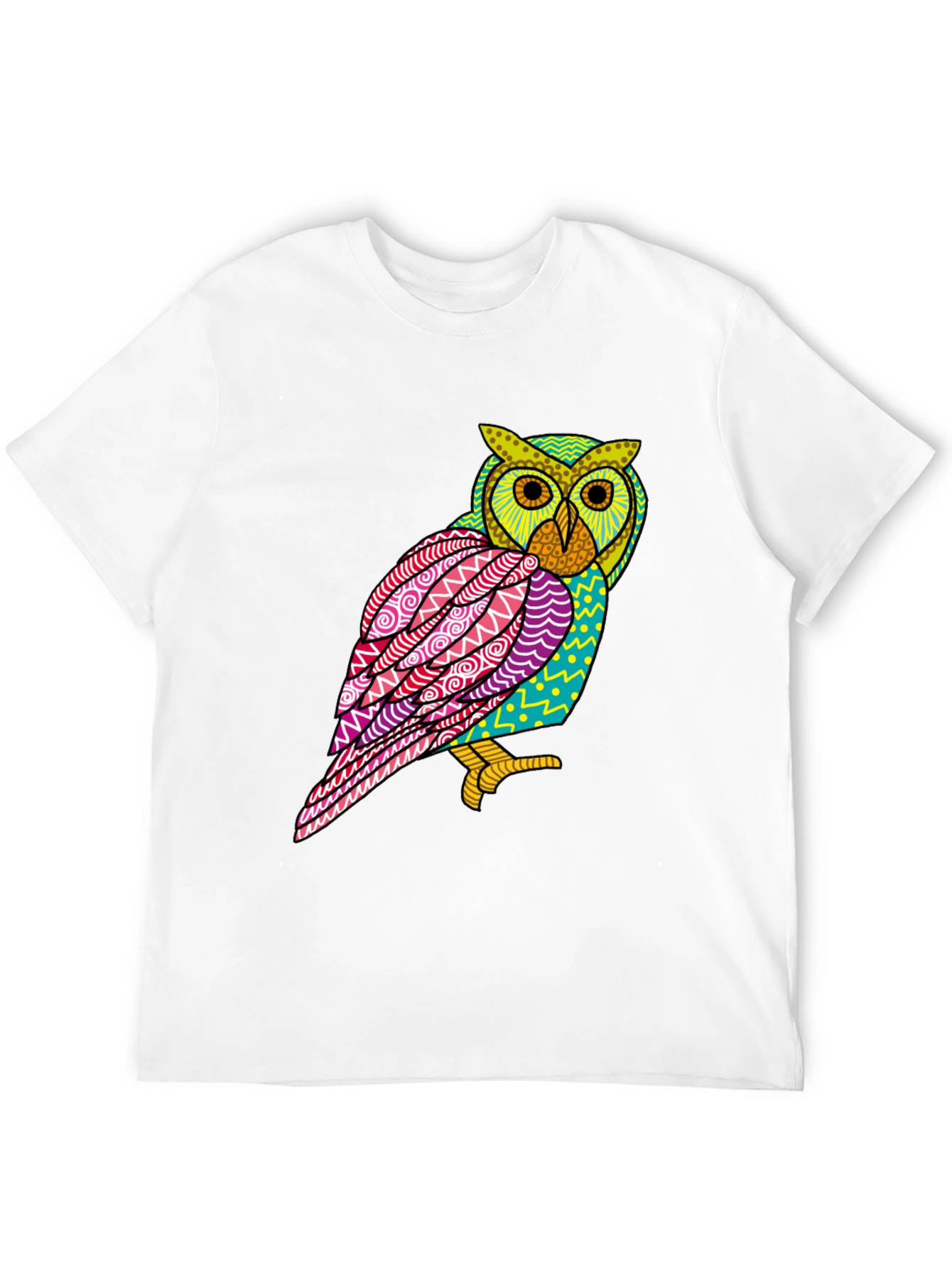 Abstract Owl Graphic Tee - Mens Black T-Shirt