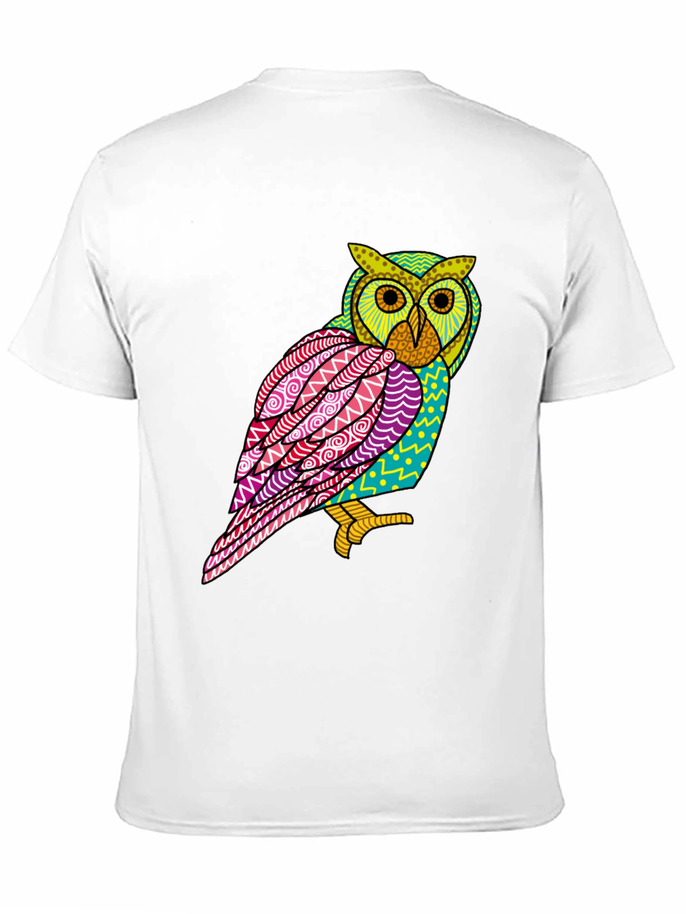Abstract Owl Graphic Tee - Mens Black T-Shirt