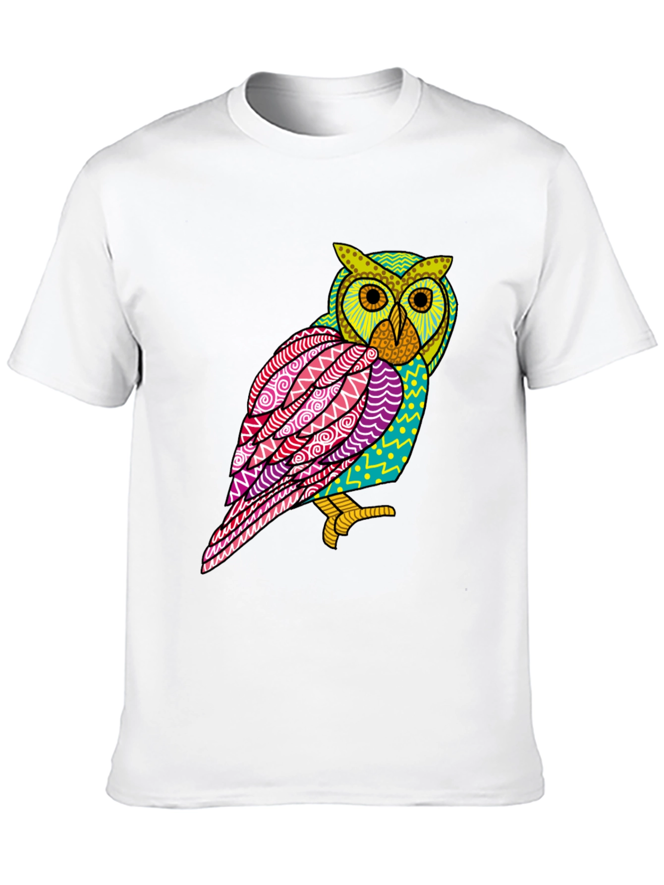 Abstract Owl Graphic Tee - Mens Black T-Shirt