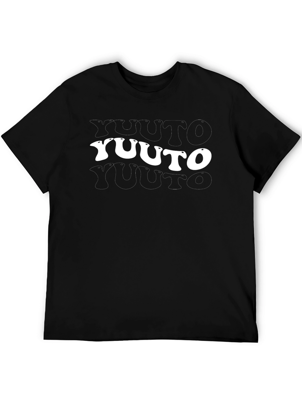 Retro Yuuto Graphic Black T-Shirt