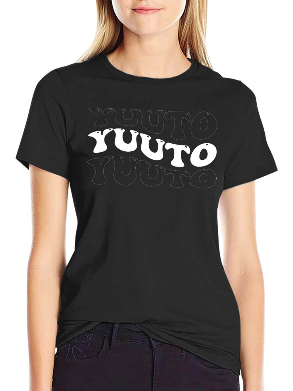 Retro Yuuto Graphic Black T-Shirt