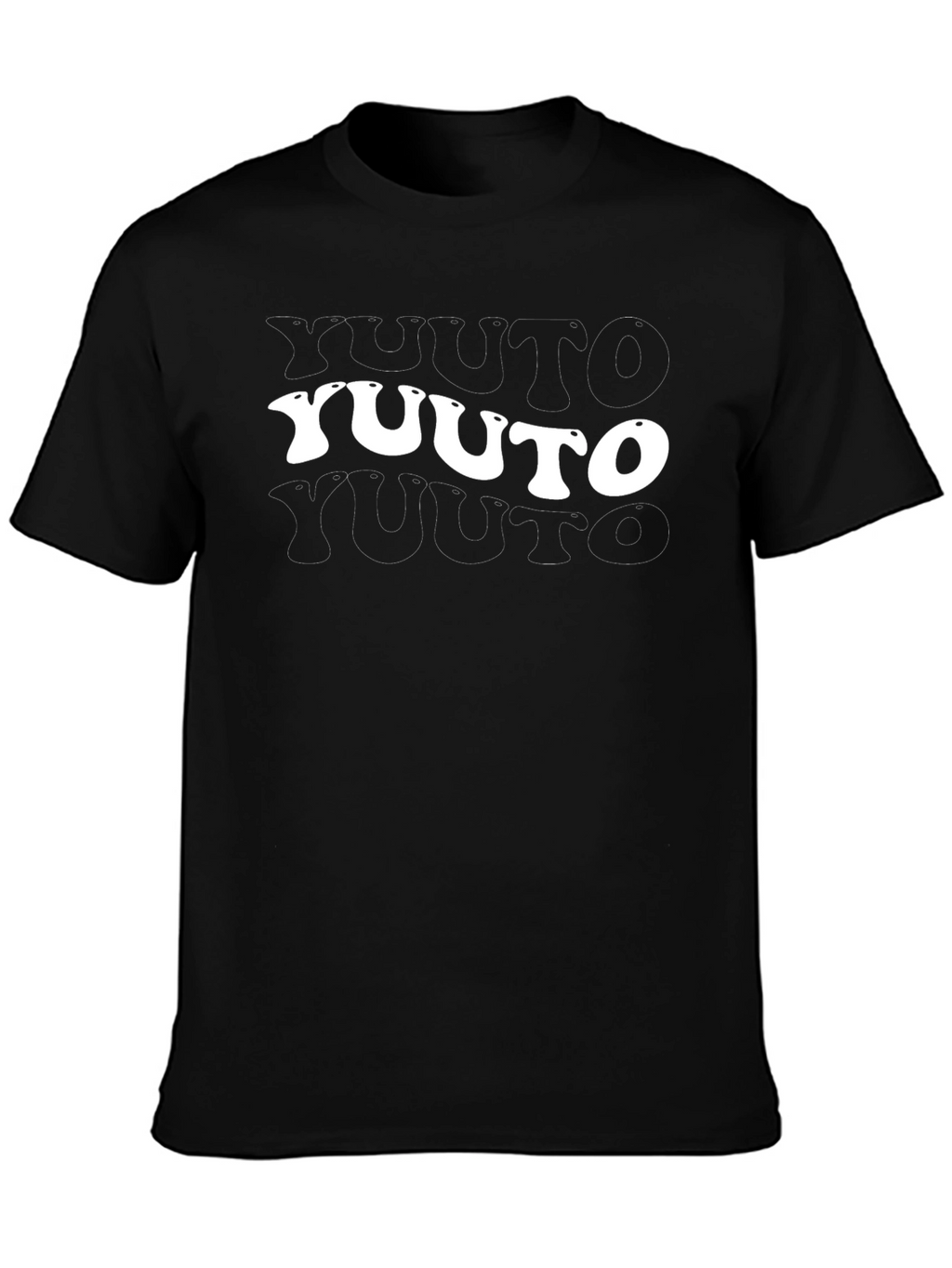 Retro Yuuto Graphic Black T-Shirt