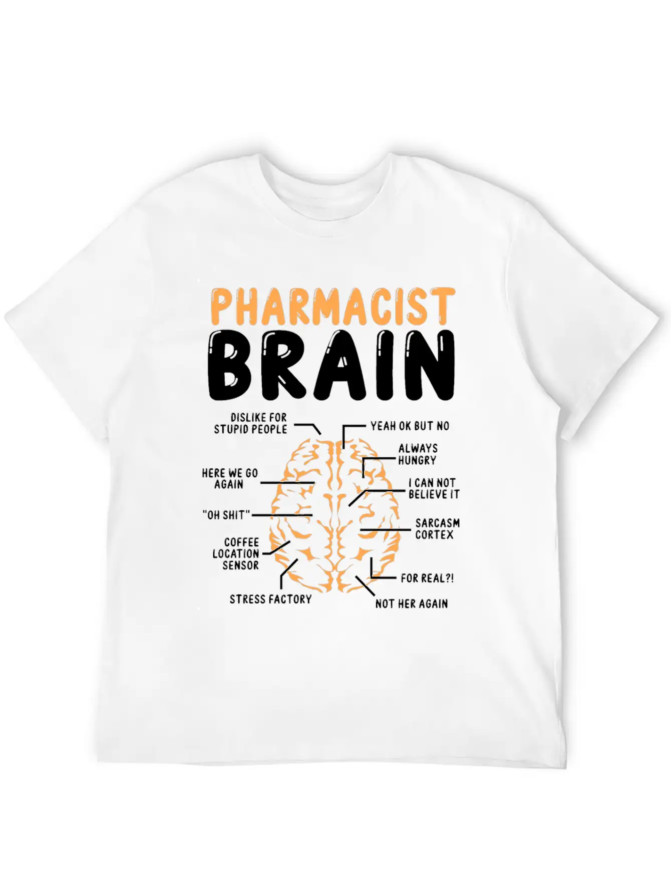Pharmacist Brain Pharmacy School Graduation Party Stylish Everyday T-Shirt – Unisex Basic Cotton Tee
