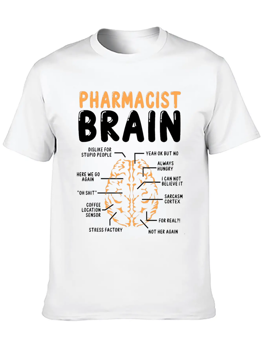 Pharmacist Brain Pharmacy School Graduation Party Stylish Everyday T-Shirt – Unisex Basic Cotton Tee