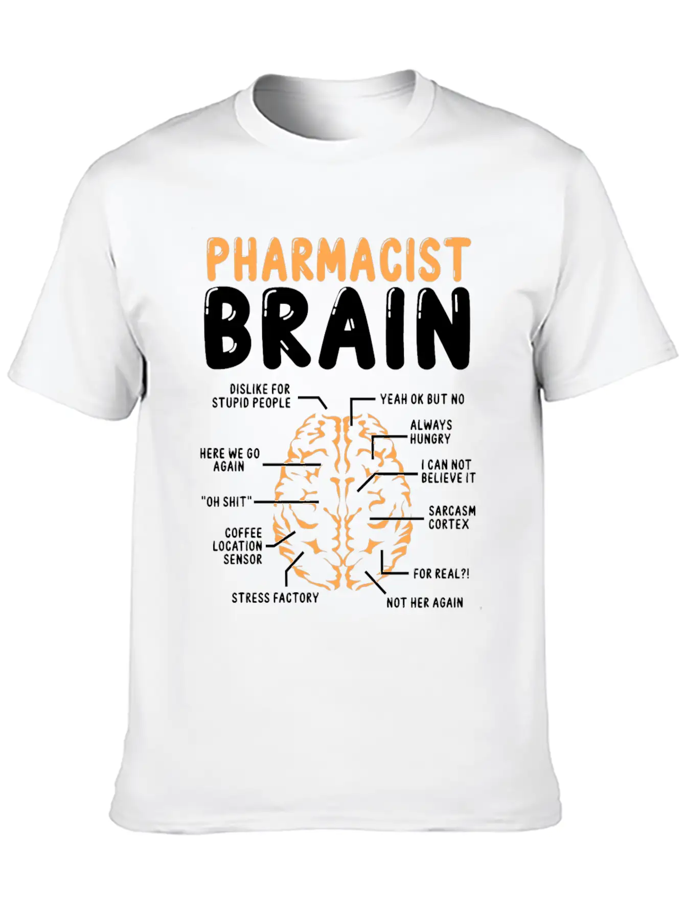 Pharmacist Brain Pharmacy School Graduation Party Stylish Everyday T-Shirt – Unisex Basic Cotton Tee