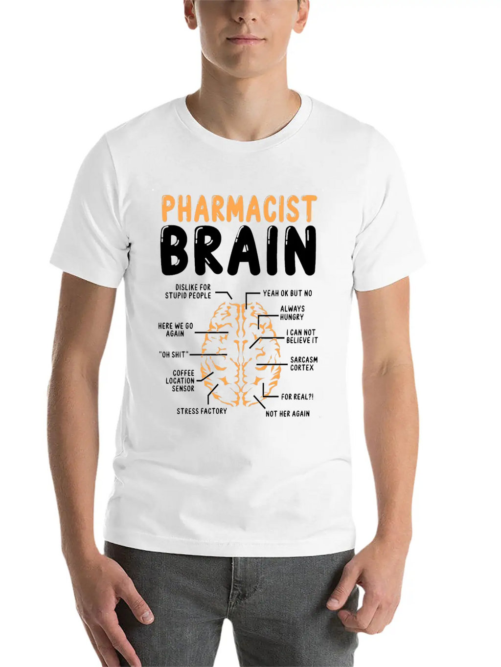 Pharmacist Brain Pharmacy School Graduation Party Stylish Everyday T-Shirt – Unisex Basic Cotton Tee