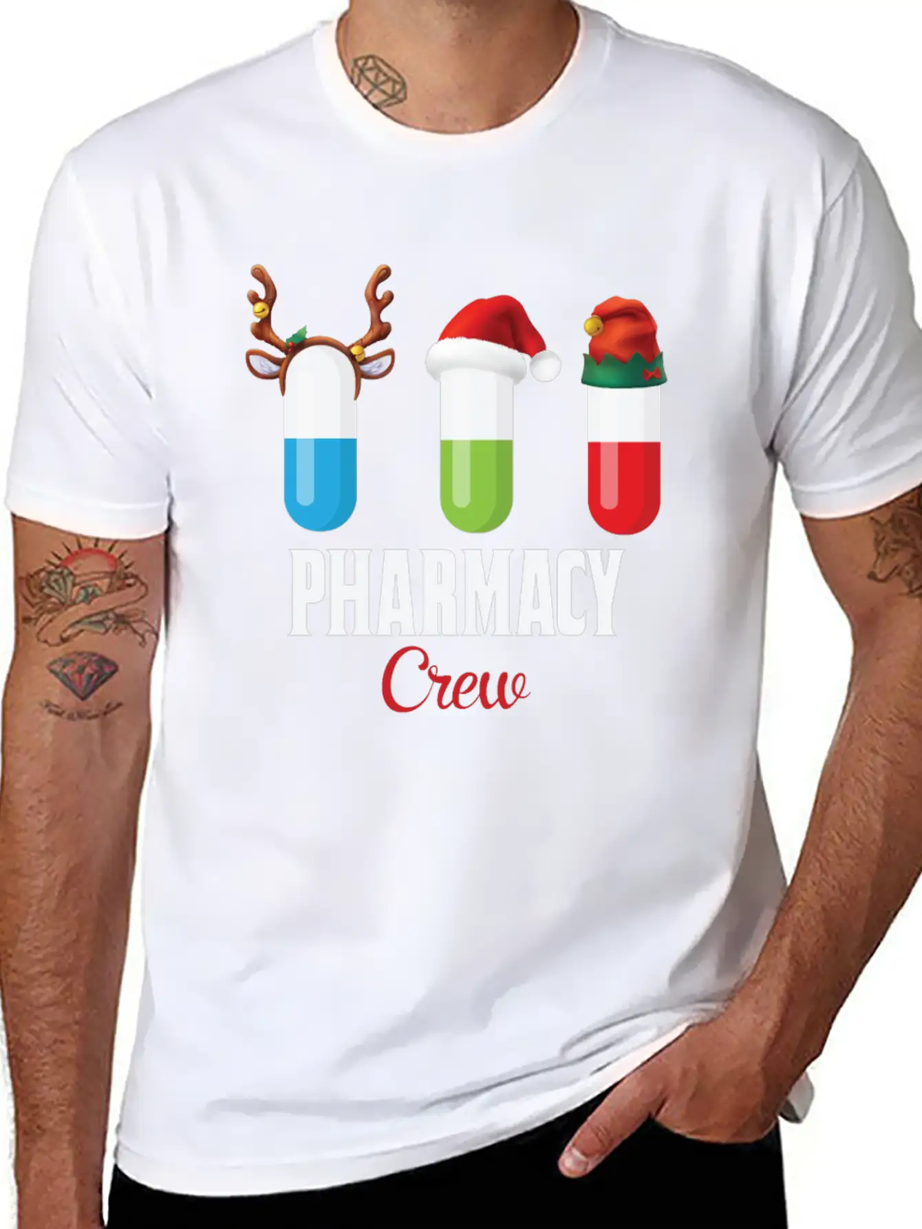 Pharmacy Crew Funny Christmas Gift For Pharmacist Classic Fit Graphic Tee For Daily Comfort – Unisex Cotton Shirt