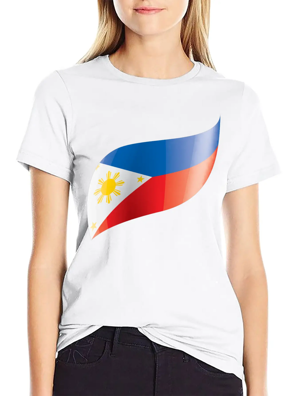 Philippines Flag Waving Unisex Short Sleeve Soft Cotton T-Shirt – Casual Everyday Wear