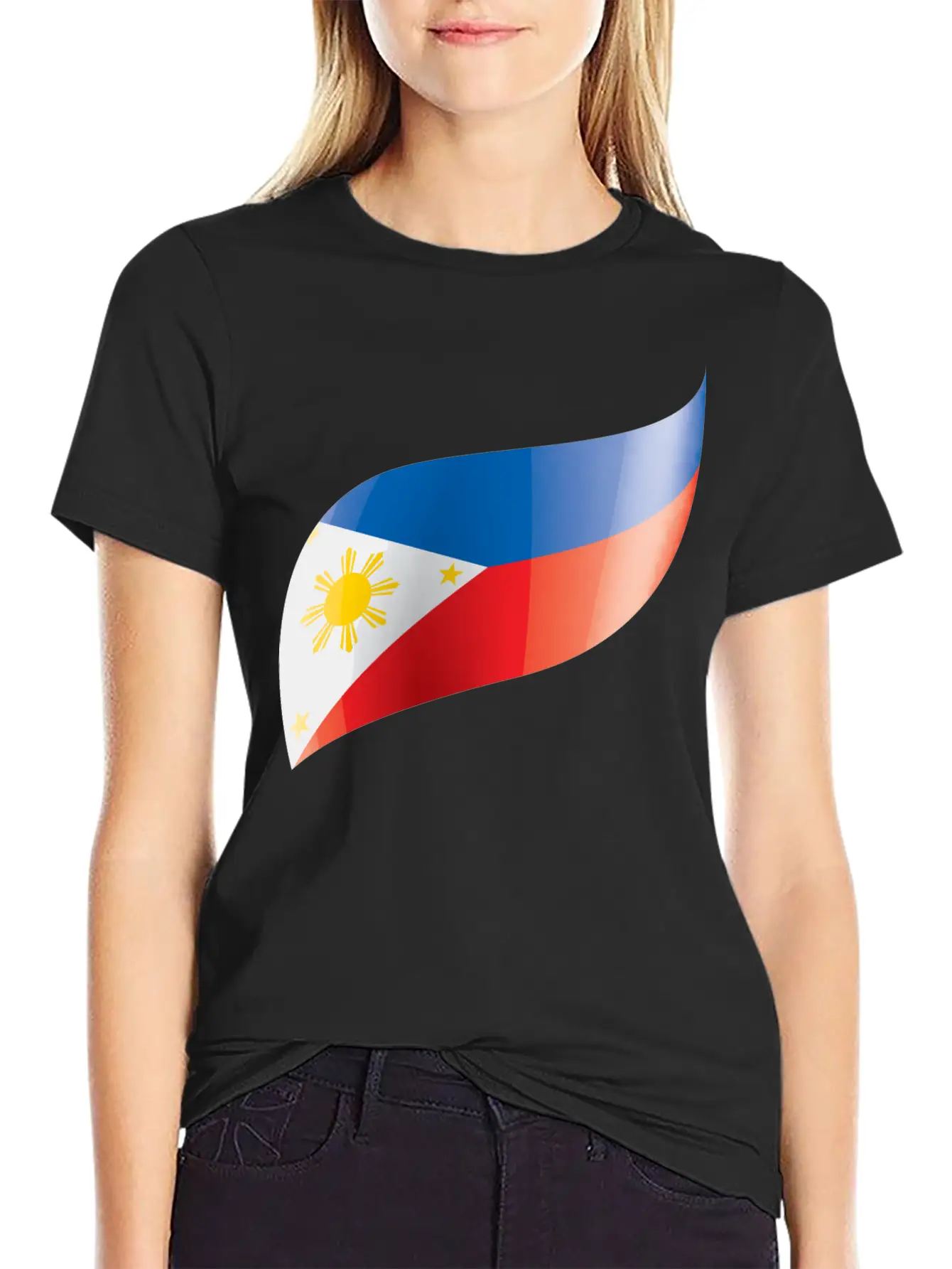 Philippines Flag Waving Unisex Short Sleeve Soft Cotton T-Shirt – Casual Everyday Wear